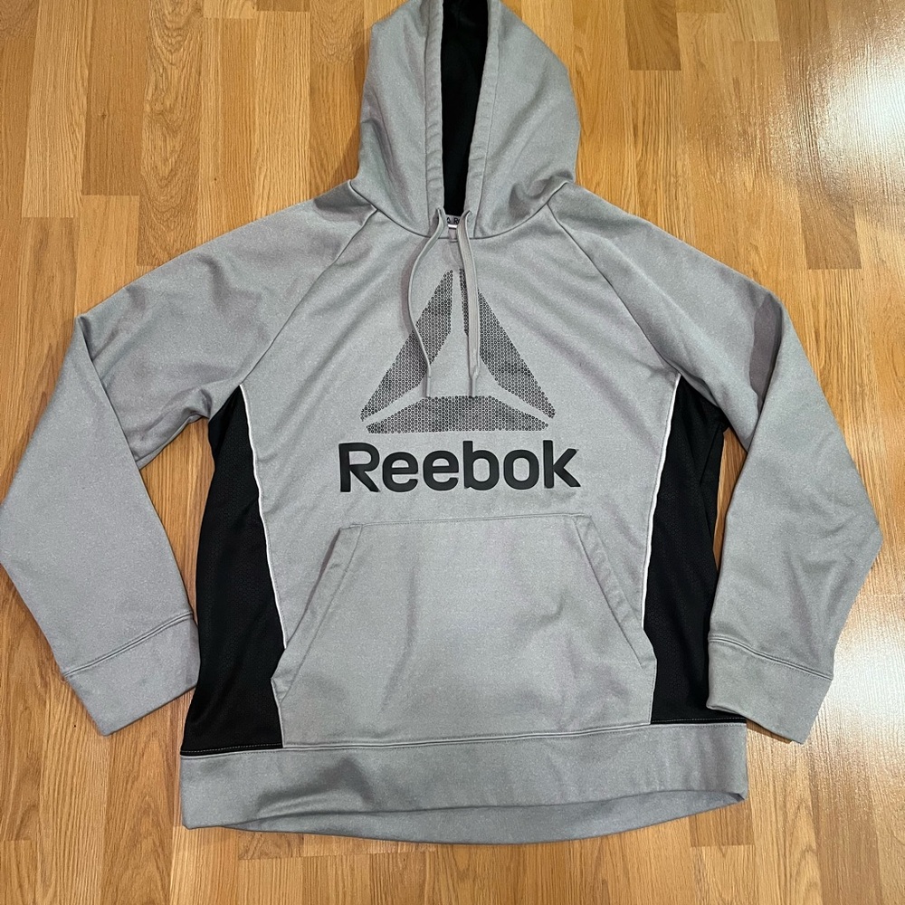 Reebok Silver and Black Pullover
